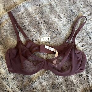 Victoria's Secret Deep Wine 38C Very Sexy Sheer Unlined Low-Cut Demi